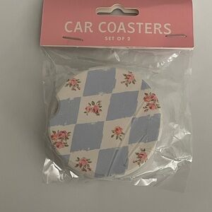 Francesca's Collections Blue and White Floral Car Coasters